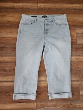 NYDJ Marilyn Crop Women's Jeans Size 16 Light Blue Cuffed